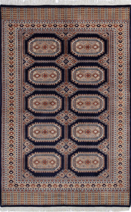 Bokhara Blue Hand Knotted 43 X 66 Area Rug 700-137599 Image 0