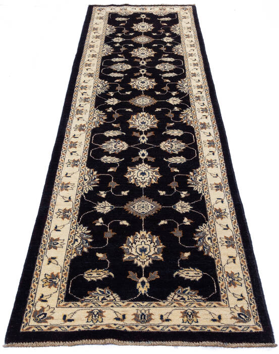 Chobi Black Runner Hand Knotted 28 X 910 Area Rug 700-137607 Image 1