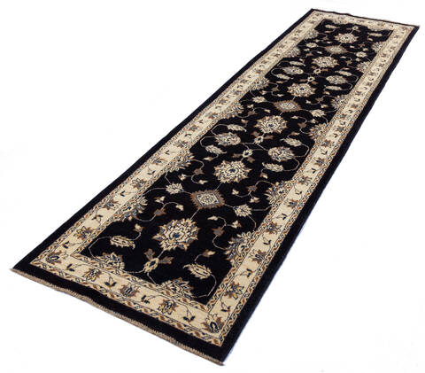 Chobi Black Runner Hand Knotted 28 X 910 Area Rug 700-137607 Image 2