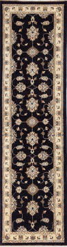 Afghan Chobi Black Runner 10 to 12 ft Wool Carpet 137607