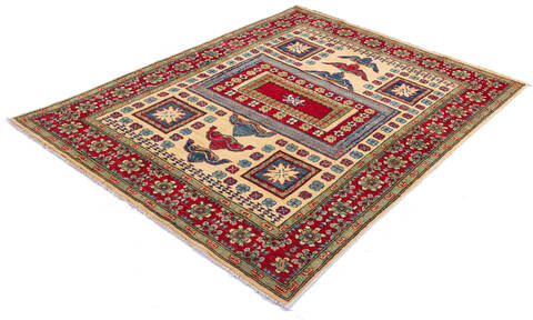 Kazak Beige Hand Knotted 410 X 68 Area Rug 700-137611 Image 2
