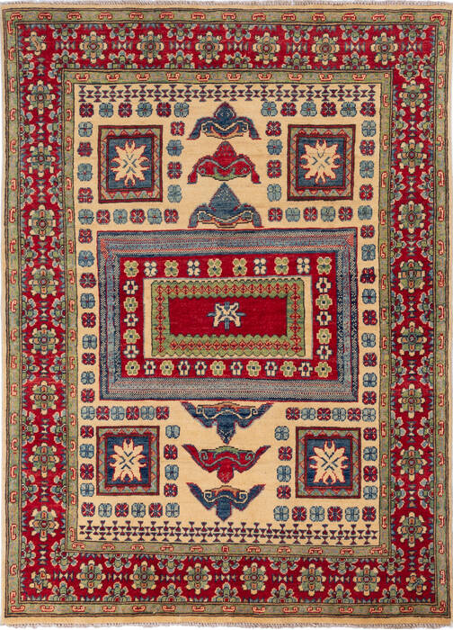 Kazak Beige Hand Knotted 410 X 68 Area Rug 700-137611 Image 0
