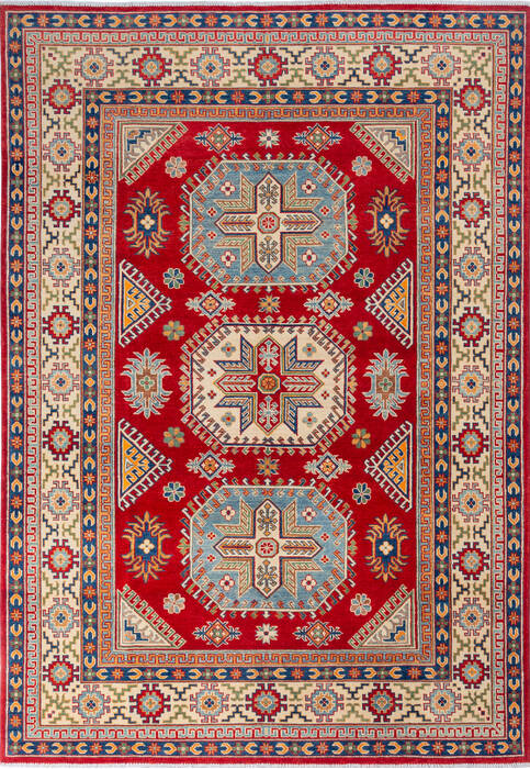 Kazak Red Hand Knotted 68 X 97 Area Rug 700-137621 Image 0