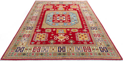 Kazak Red Hand Knotted 69 X 97 Area Rug 700-137622 Image 1