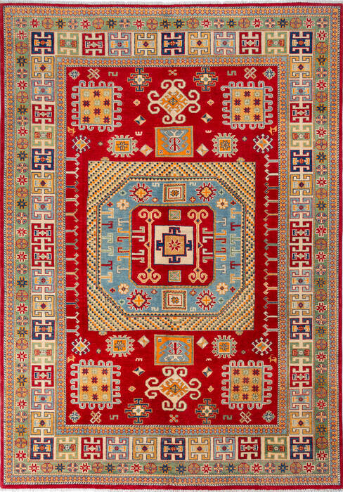 Kazak Red Hand Knotted 69 X 97 Area Rug 700-137622 Image 0