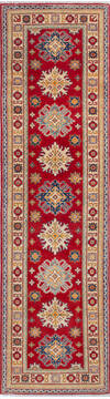 Afghan Kazak Red Runner 10 to 12 ft Wool Carpet 137626