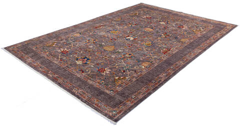 Chobi Purple Hand Knotted 68 X 96 Area Rug 700-137633 Image 2