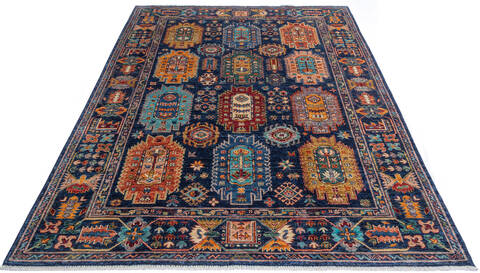 Chobi Blue Hand Knotted 511 X 710 Area Rug 700-137641 Image 1