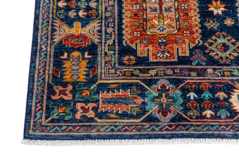 Chobi Blue Hand Knotted 511 X 710 Area Rug 700-137641 Image 4