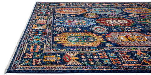 Chobi Blue Hand Knotted 511 X 710 Area Rug 700-137641 Image 5