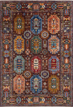 Chobi Brown Hand Knotted 5'11" X 8'4"  Area Rug 700-137642