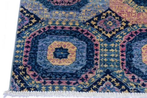 Chobi Blue Hand Knotted 40 X 511 Area Rug 700-137645 Image 4