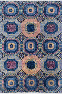 Chobi Blue Hand Knotted 4'0" X 5'11"  Area Rug 700-137645