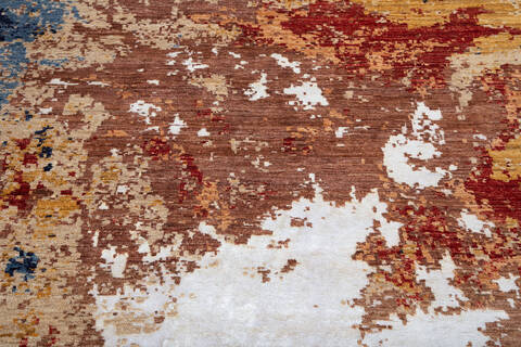 Modern Multicolor Hand Knotted 82 X 102 Area Rug 700-137654 Image 3