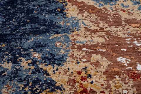 Modern Multicolor Hand Knotted 82 X 102 Area Rug 700-137654 Image 4