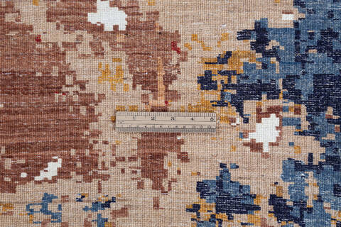 Modern Multicolor Hand Knotted 82 X 102 Area Rug 700-137654 Image 7