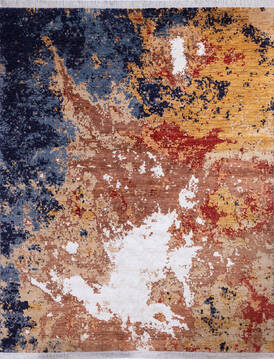 Modern Multicolor Hand Knotted 8'2" X 10'2"  Area Rug 700-137654