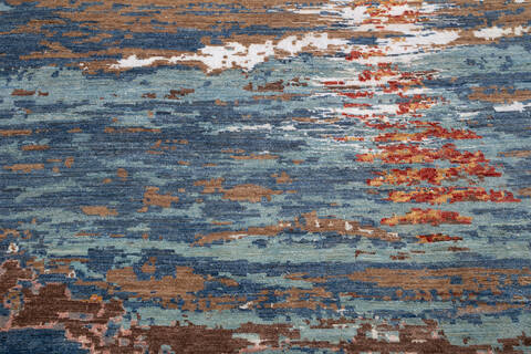 Modern Multicolor Hand Knotted 510 X 96 Area Rug 700-137660 Image 4