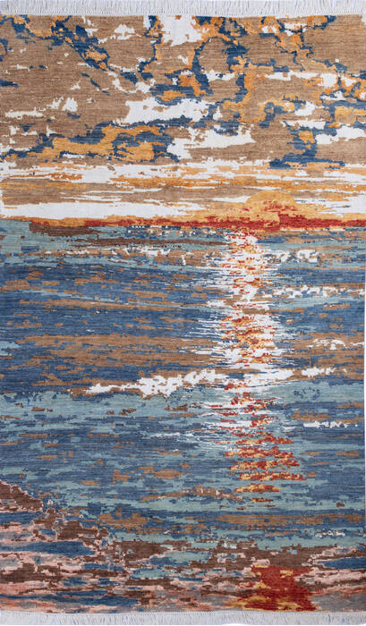 Modern Multicolor Hand Knotted 510 X 96 Area Rug 700-137660 Image 0