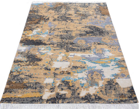 Modern Multicolor Hand Knotted 41 X 62 Area Rug 700-137661 Image 1