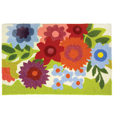 Jellybean Garden Red Rectangle 2x3 ft Polyester Carpet 137720