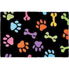 Jellybean Pets Black Rectangle 2x3 ft Polyester Carpet 137738