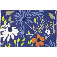 Jellybean Garden Blue Rectangle 2x3 ft Polyester Carpet 137786