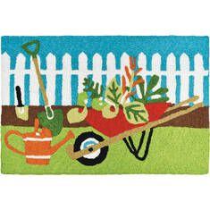 Jellybean Garden Blue Rectangle 2x3 ft Polyester Carpet 137855