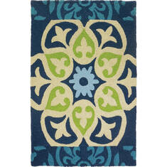 Jellybean Garden Blue Rectangle 5x7 ft Polypropylene Carpet 137939