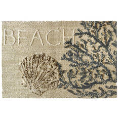 Jellybean Waterfront Beige Rectangle 2x3 ft Microfiber Carpet 137967