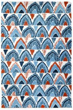 Jellybean Coastal Blue Rectangle 3x5 ft Microfiber Carpet 137972
