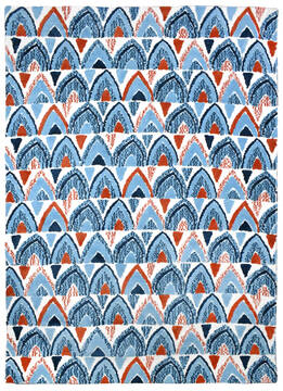 Jellybean Coastal Blue Rectangle 8x10 ft Microfiber Carpet 137974