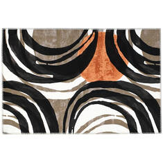 Jellybean Patterns and Stripes Brown Rectangle 2x3 ft Polyester Carpet 137988