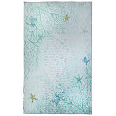 Jellybean Coastal Blue Rectangle 3x5 ft Polyester Carpet 138029