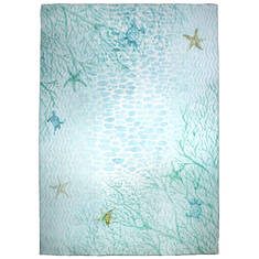 Jellybean Coastal Blue Rectangle 5x7 ft Polyester Carpet 138030