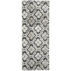 Jellybean Pattern Grey Rectangle 2x4 ft Microfiber Carpet 138045