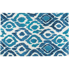 Jellybean Pattern Blue Rectangle 2x3 ft Microfiber Carpet 138050