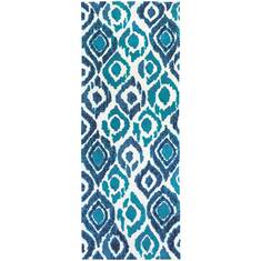 Jellybean Pattern Blue Rectangle 2x4 ft Microfiber Carpet 138051