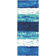 Jellybean Pattern Blue Rectangle 2x4 ft Microfiber Carpet 138053