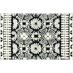 Jellybean Pattern Black Rectangle 2x3 ft Microfiber Carpet 138058