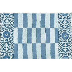 Jellybean Pattern Blue Rectangle 2x3 ft Microfiber Carpet 138062