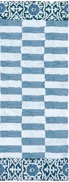 Jellybean Pattern Blue Rectangle 2x4 ft Microfiber Carpet 138063
