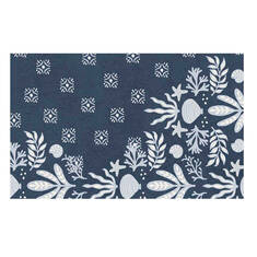 Jellybean Pattern Blue Rectangle 2x4 ft Microfiber Carpet 138067