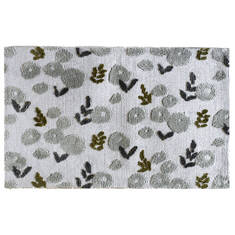 Jellybean Pattern Grey Rectangle 2x3 ft Microfiber Carpet 138086