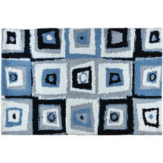 Jellybean Pattern Blue Rectangle 2x3 ft Microfiber Carpet 138090
