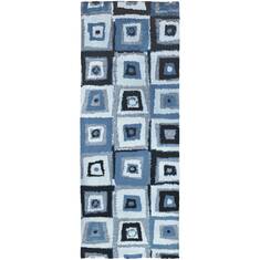 Jellybean Pattern Blue Rectangle 2x4 ft Microfiber Carpet 138091