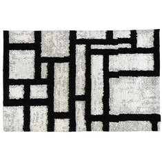 Jellybean Pattern White Rectangle 2x3 ft Microfiber Carpet 138092