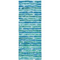 Jellybean Pattern Blue Rectangle 2x4 ft Microfiber Carpet 138107