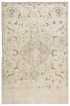 Jaipur Living Boheme Green Rectangle 4x6 ft Polyester and Cotton Carpet 138347