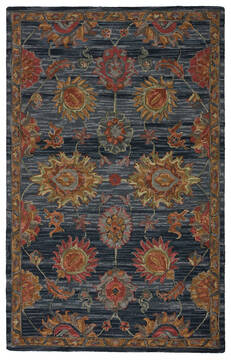 Jaipur Living Cardamom Blue Rectangle 5x8 ft Wool Carpet 138555